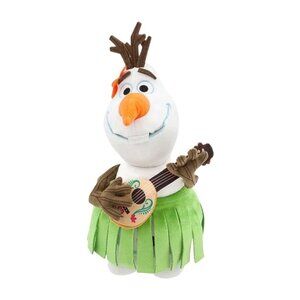 Disney Store Frozen Olaf Snowman Aloha Hula Skirt Plush
